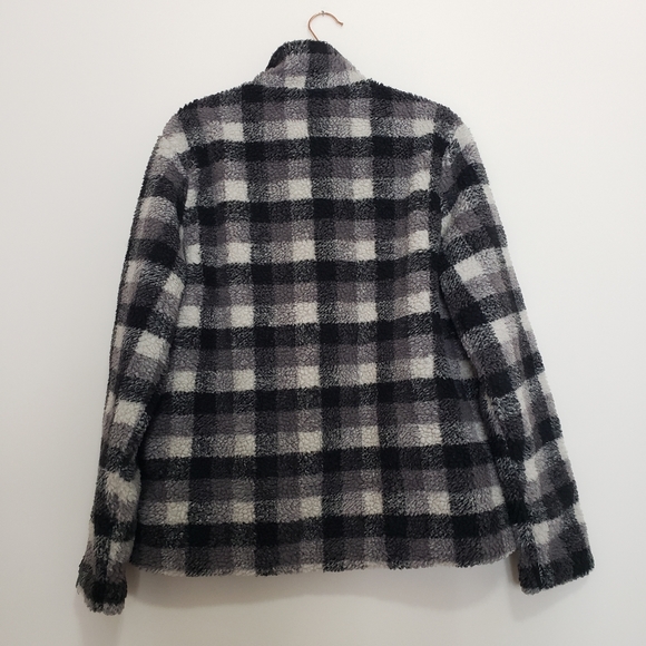 BP plaid Buffalo check full zip up sherpa jacket M - Picture 2 of 4